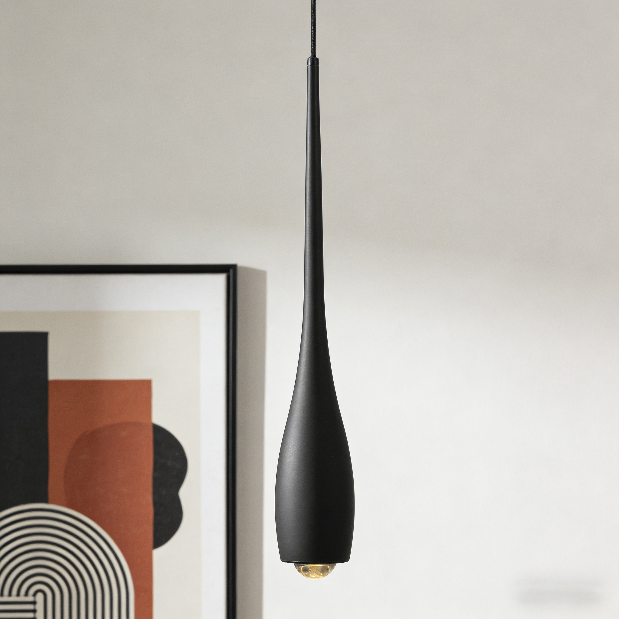 Teardrop-Shaped LED Single-Head Pendant Light