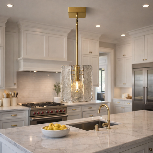 Lattice Clear Glass Pendant Light