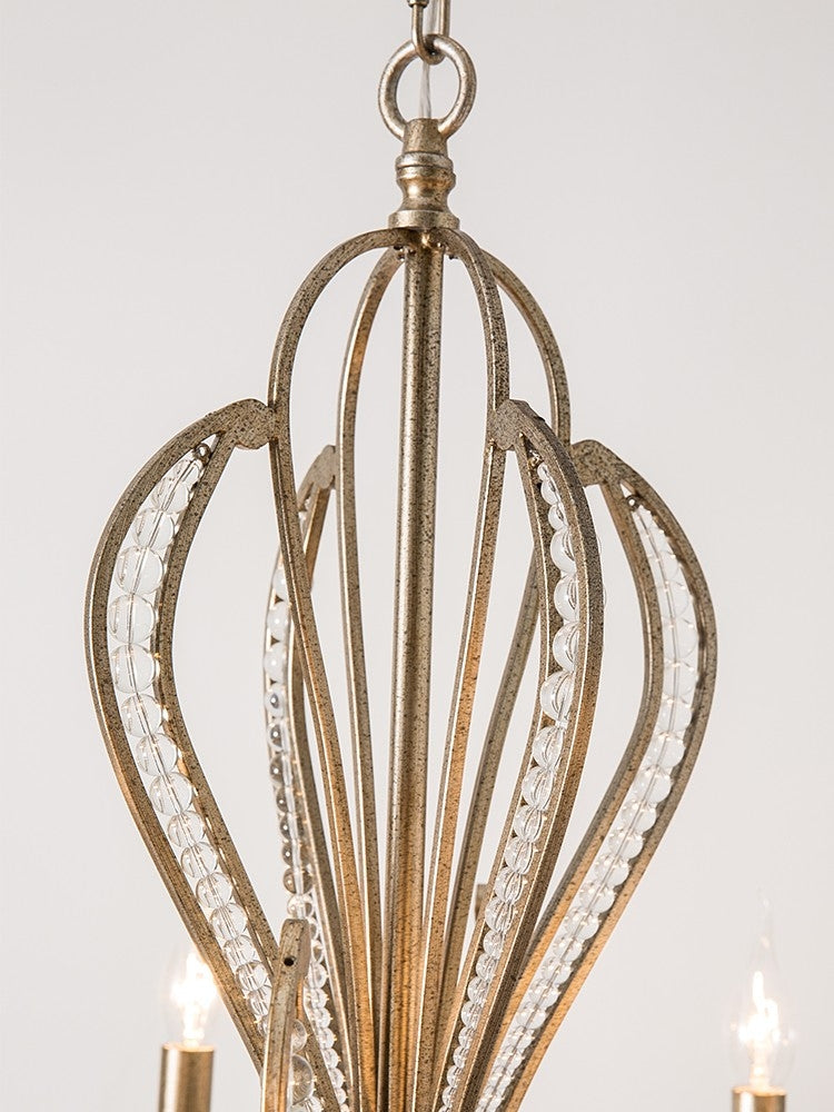 Vintage Style Silver Candle Chandelier for Living Room/Dining Room-Kavker