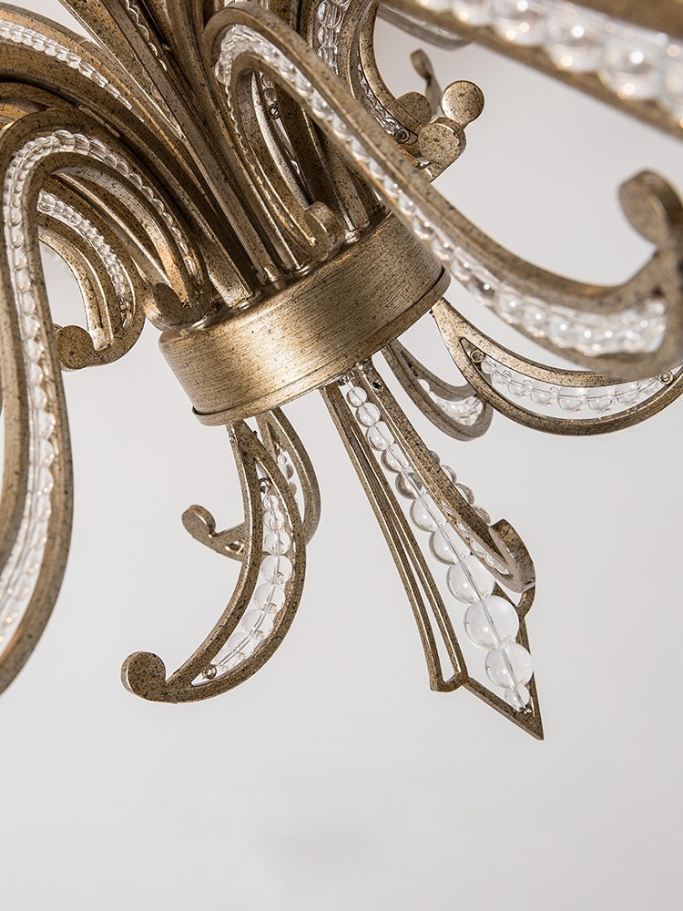 Vintage Style Silver Candle Chandelier for Living Room/Dining Room-Kavker