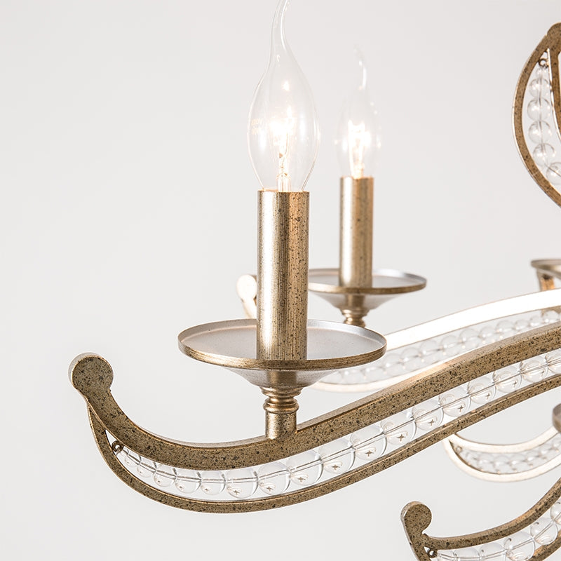 Vintage Style Silver Candle Chandelier for Living Room/Dining Room-Kavker