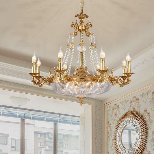 European Style Luxury Crystal Pendant Candle Chandelier for Living Room/Foyer/Entrys/Hallway-Kavker