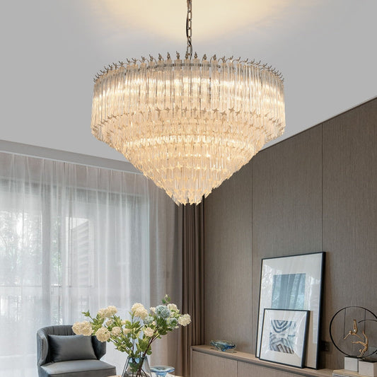 Multi-Tier Modern Light Luxury Crystal Rods Pendant Chandelier for Living Room/Bedroom/Foyer/Entrys-Kavker