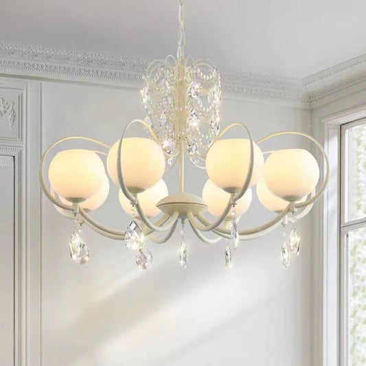 French Modern Minimalist Cream Style Dome Chandelier for Living Room/Bedroom-Kavker