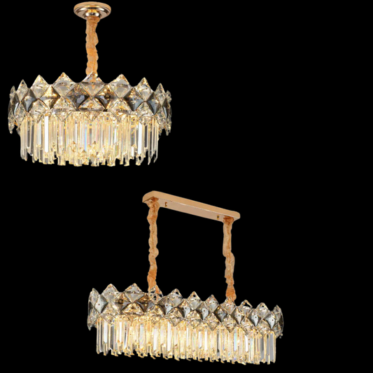 Modern Luxury Tiered Transparent Crystal Chandelier Suit for Living/Dining Room/Bedroom-Kavker