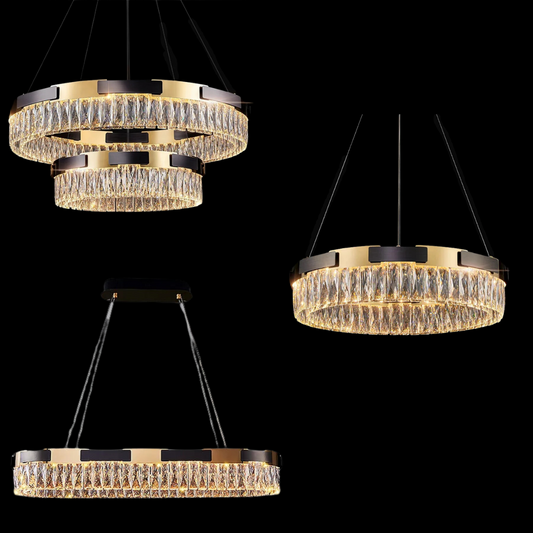 New Designer Recommended Modern Light Luxury Round/Oval Crystal Chandelier for Living Room/Dining Room-Kavker