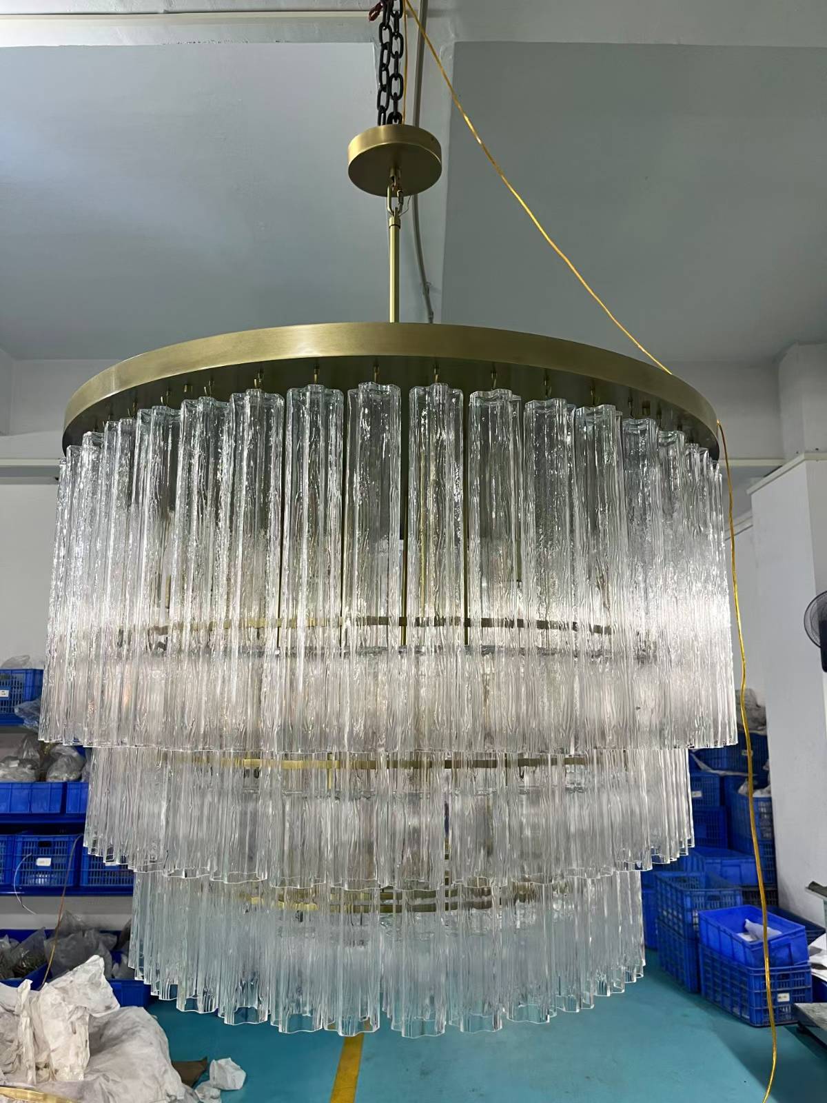 Smoke Glass Rectangular Chandelier