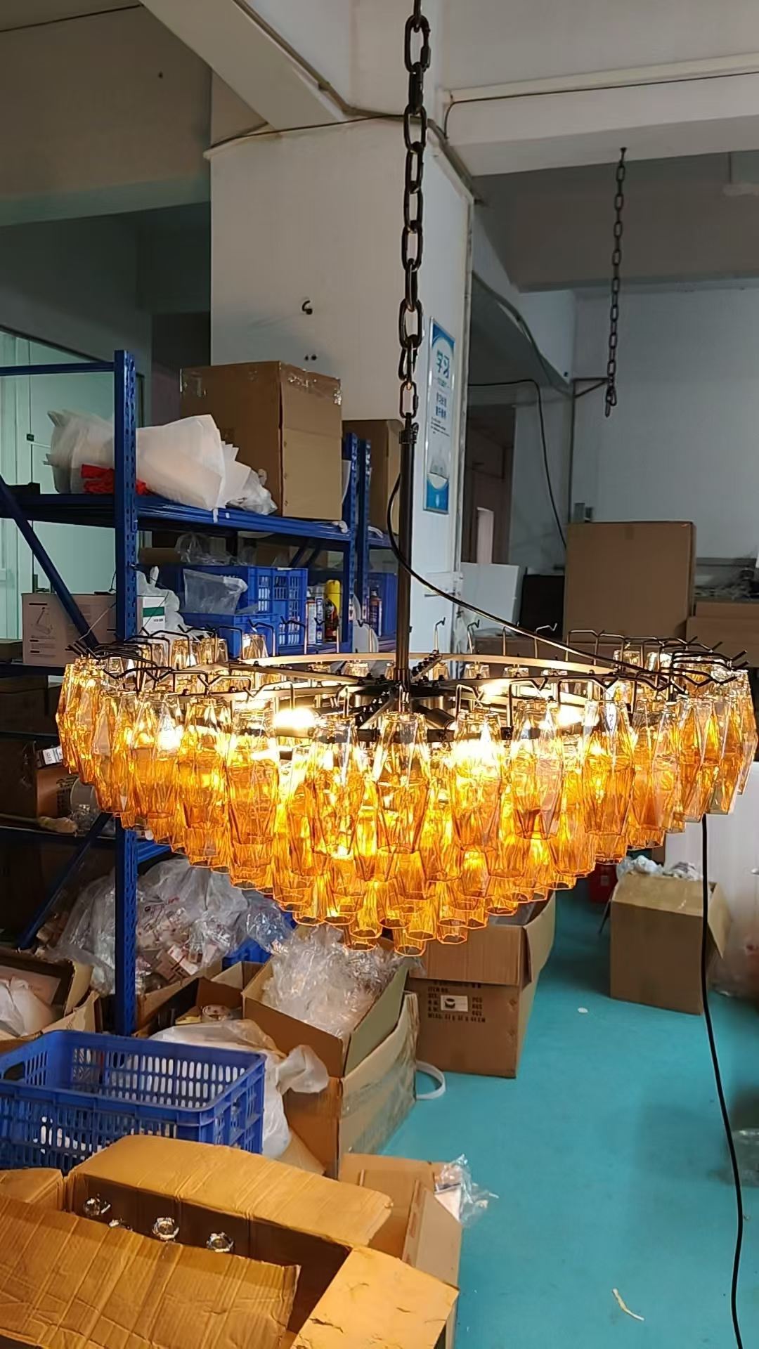 Smoke Glass Rectangular Chandelier