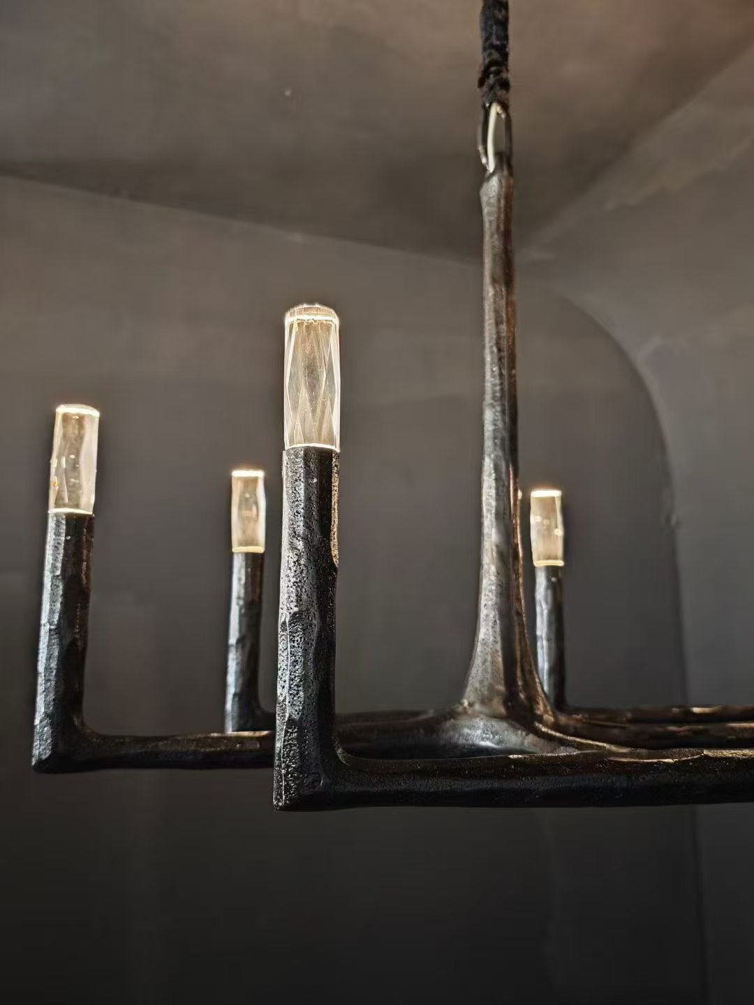 Smoke Glass Rectangular Chandelier