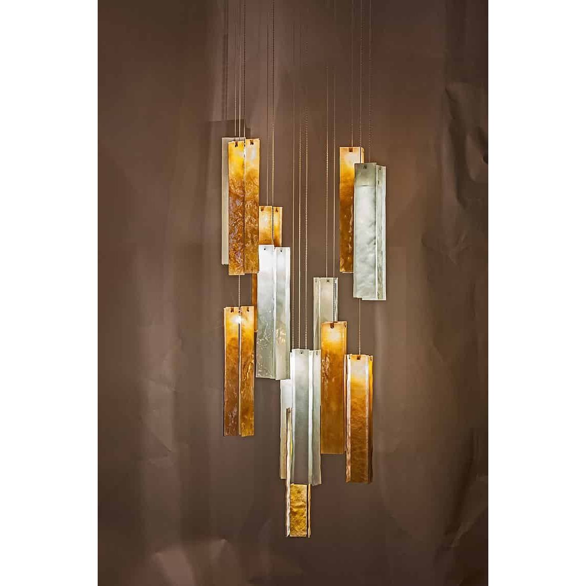 Rain Square Cluster Glass tile Pendant Chandelier - Kavker - 