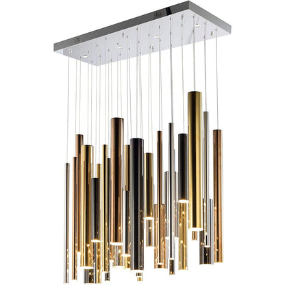 Bellini Rectangular Two-Tone Tubular Pendant Light Chandelier - Kavker - 