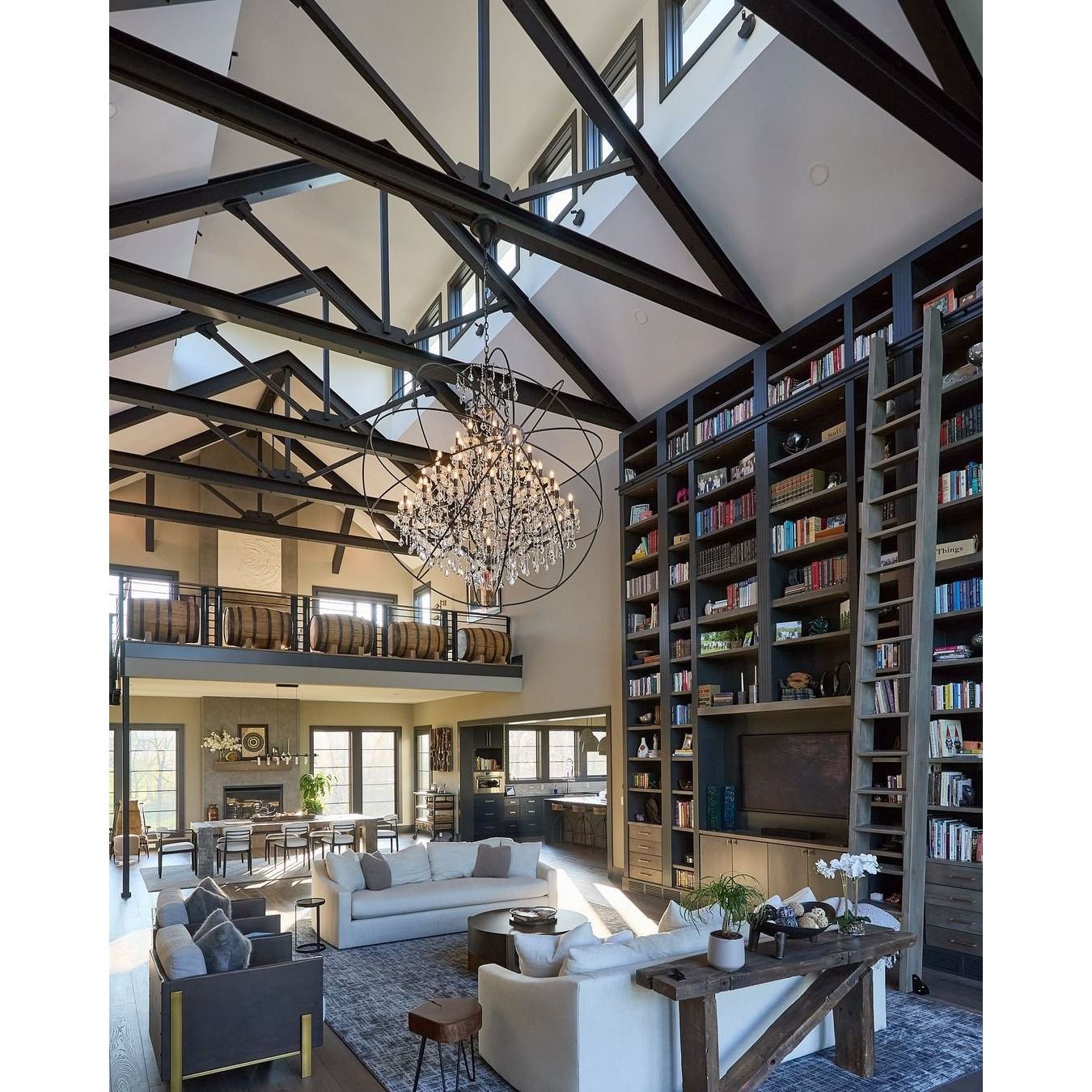 50 Light 80" MN Iron Orb Crystal Chandelier - Kavker