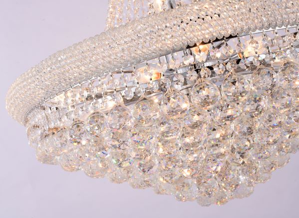 54X96 Inch 48 Lights French Empire Chrome K9 Crystal Chandelier for High Ceilings