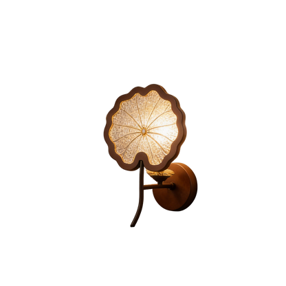 Lotus Leaf Pattern Art Glass Wall Sconce