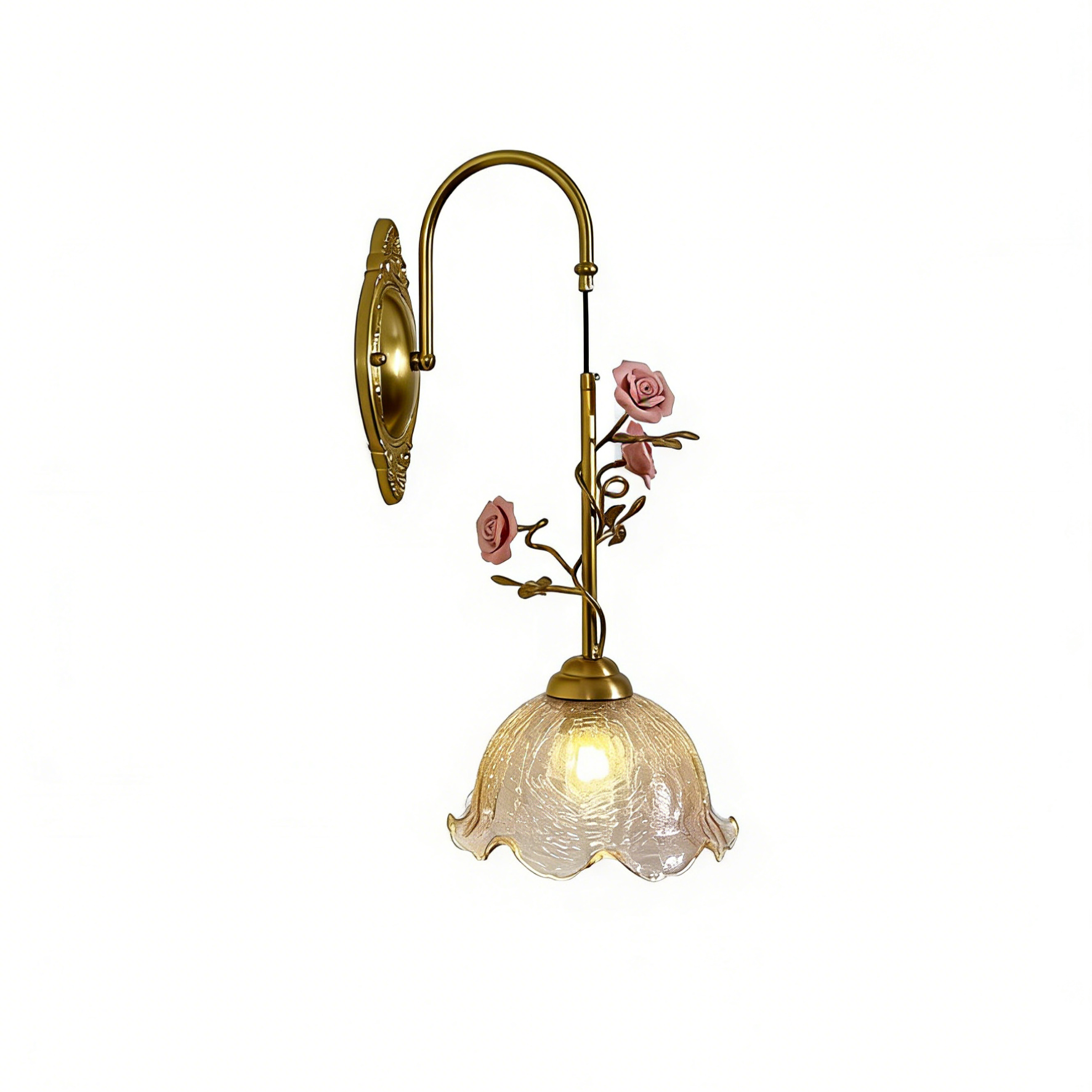 Vintage Rose Crystal Wall Lamp