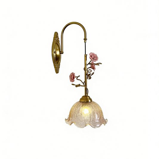 Vintage Rose Crystal Wall Lamp