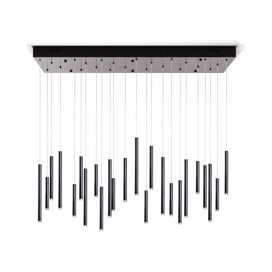 Bellini Rectangular Tri-Tone Tubular Pendant Light Chandelier - Kavker - 