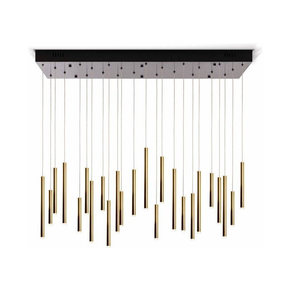 Bellini Rectangular Tri-Tone Tubular Pendant Light Chandelier - Kavker - 
