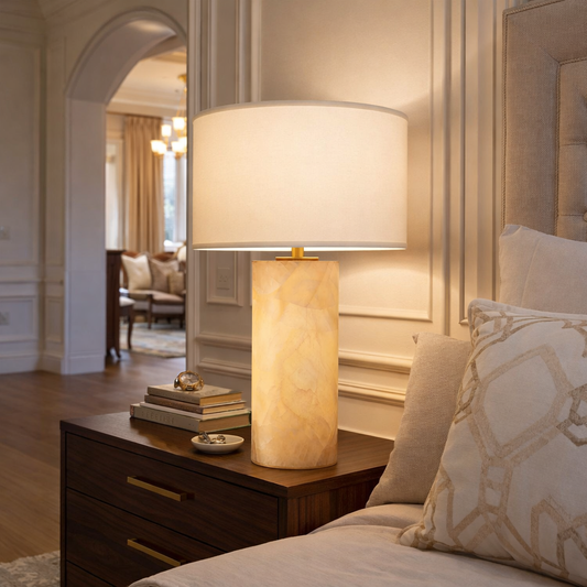 Smooth Alabaster Table Lamp