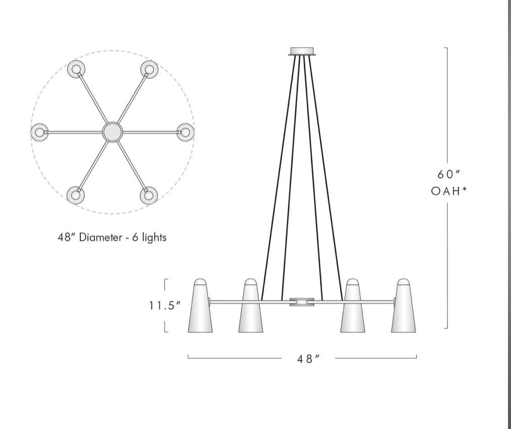 Saville Round Cone Glass Chandelier - Kavker
