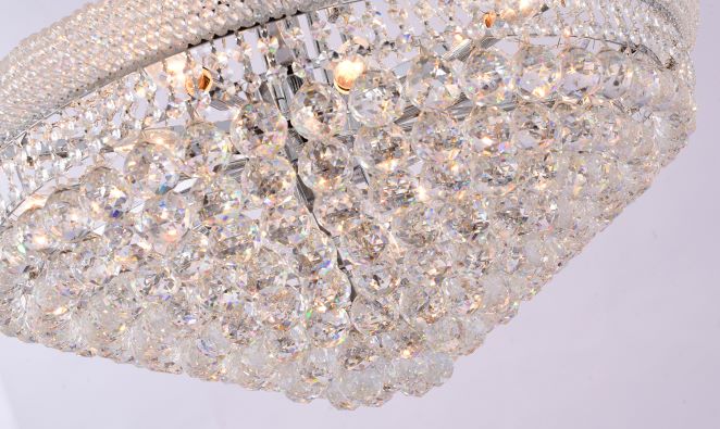 54X96 Inch 48 Lights French Empire Chrome K9 Crystal Chandelier for High Ceilings