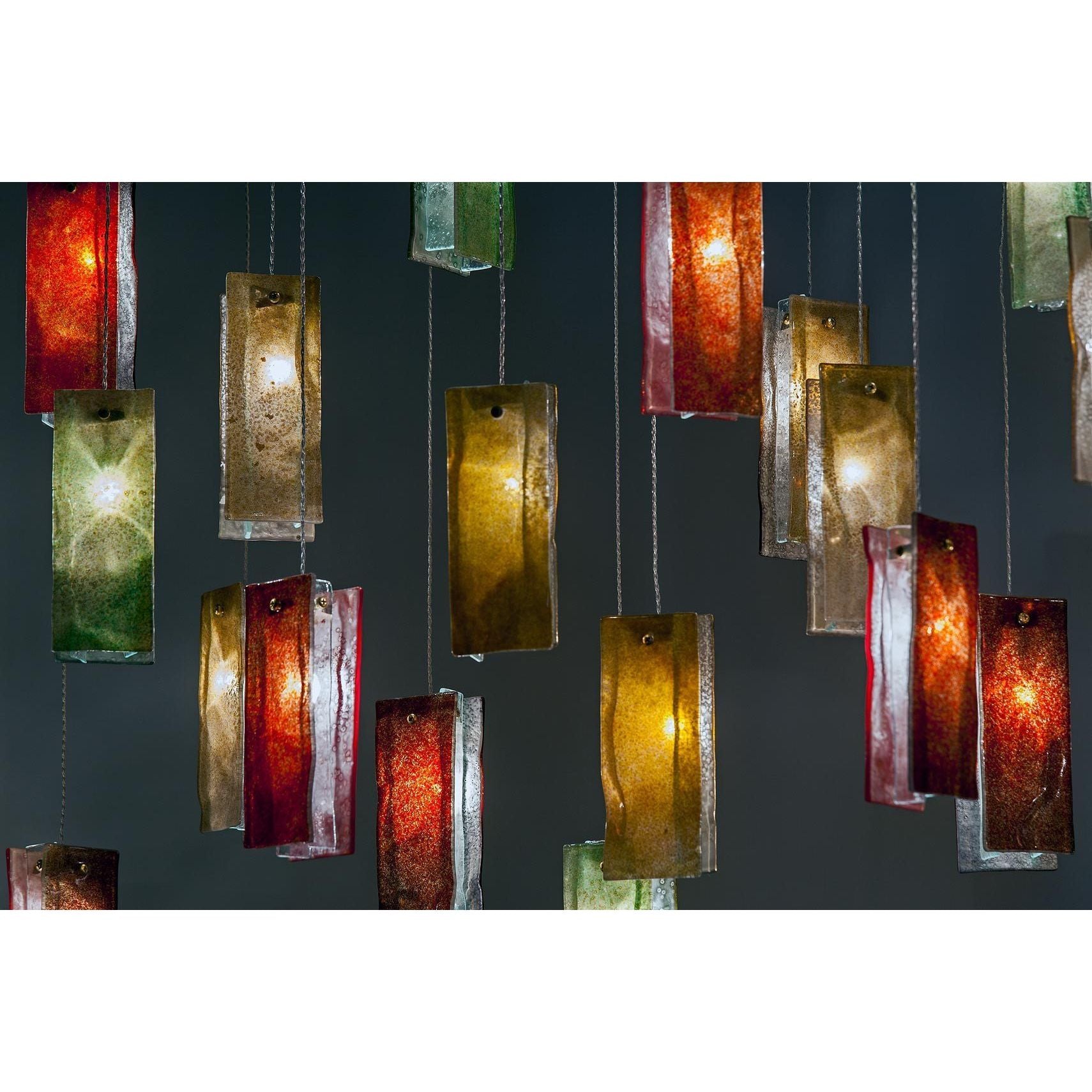 Rain Square Cluster Glass tile Pendant Chandelier - Kavker - 