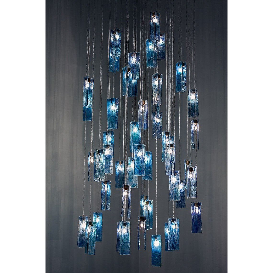 Rain Square Cluster Glass tile Pendant Chandelier - Kavker - 