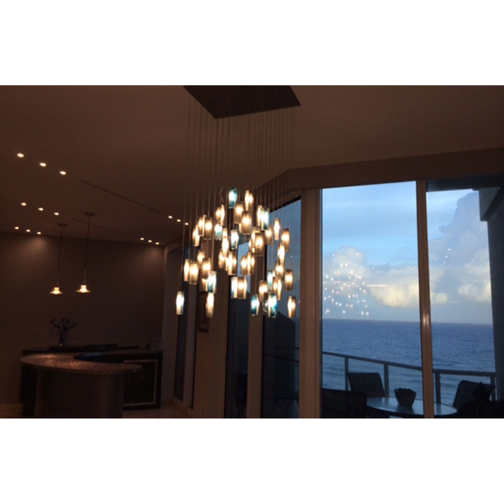 Rain Square Cluster Glass tile Pendant Chandelier - Kavker - 