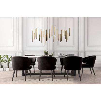 Bellini Rectangular Tri-Tone Tubular Pendant Light Chandelier - Kavker - 