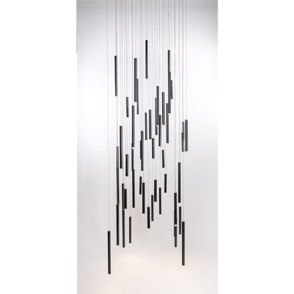 Bellini Rectangular Tri-Tone Tubular Pendant Light Chandelier - Kavker - 