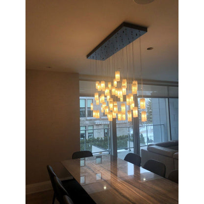 Rain Square Cluster Glass tile Pendant Chandelier - Kavker - 