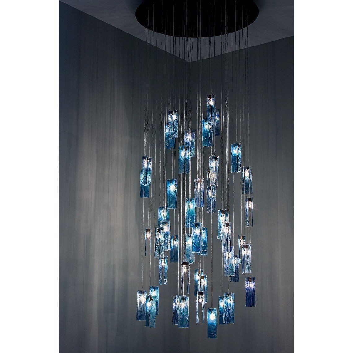 Rain Glass Tile Single Pendant Light - Kavker