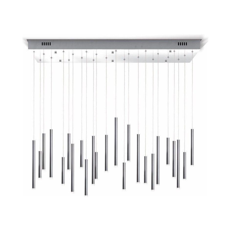 Bellini Rectangular Tri-Tone Tubular Pendant Light Chandelier - Kavker - 