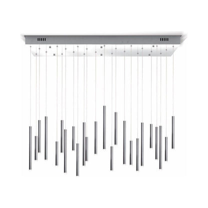 Bellini Rectangular Tri-Tone Tubular Pendant Light Chandelier - Kavker - 