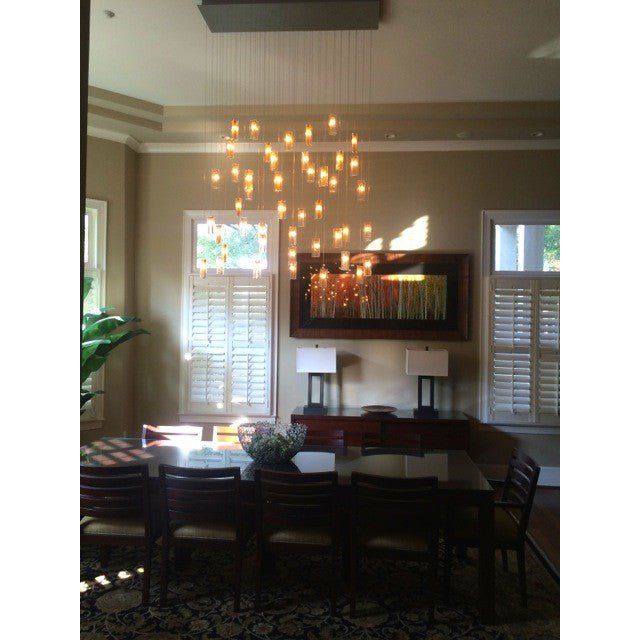 Rain Glass Tile Single Pendant Light - Kavker