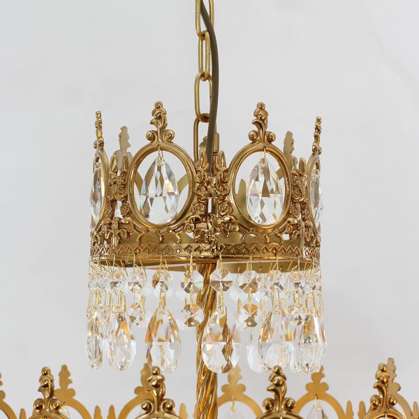 9 Inch Mini Kitchen Island Pendant Light Empire Style Brass Crystal Pendant Lighting