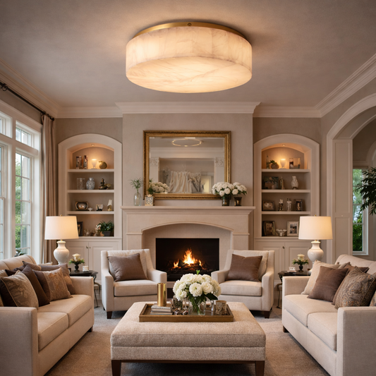 Alabaster Round Flush Mount