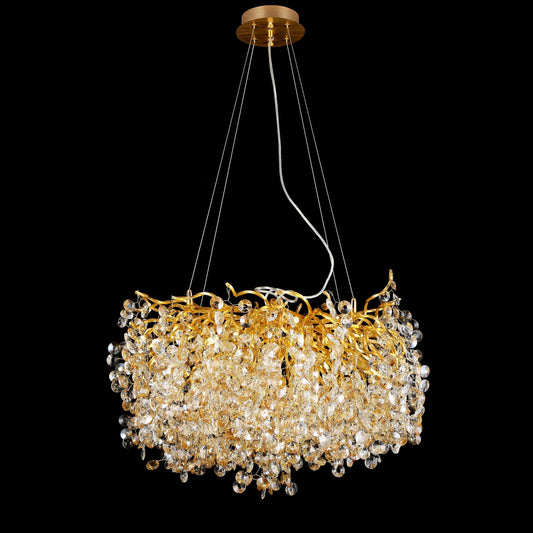 Crystal Quatre Round Branching Penny Chandelier - Kavker - 