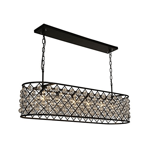 Teardrop Grid Rectangular 10-Light Crystal Chandelier