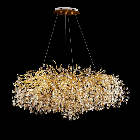 Crystal Quatre Oval Branching Penny Chandelier - Kavker - 