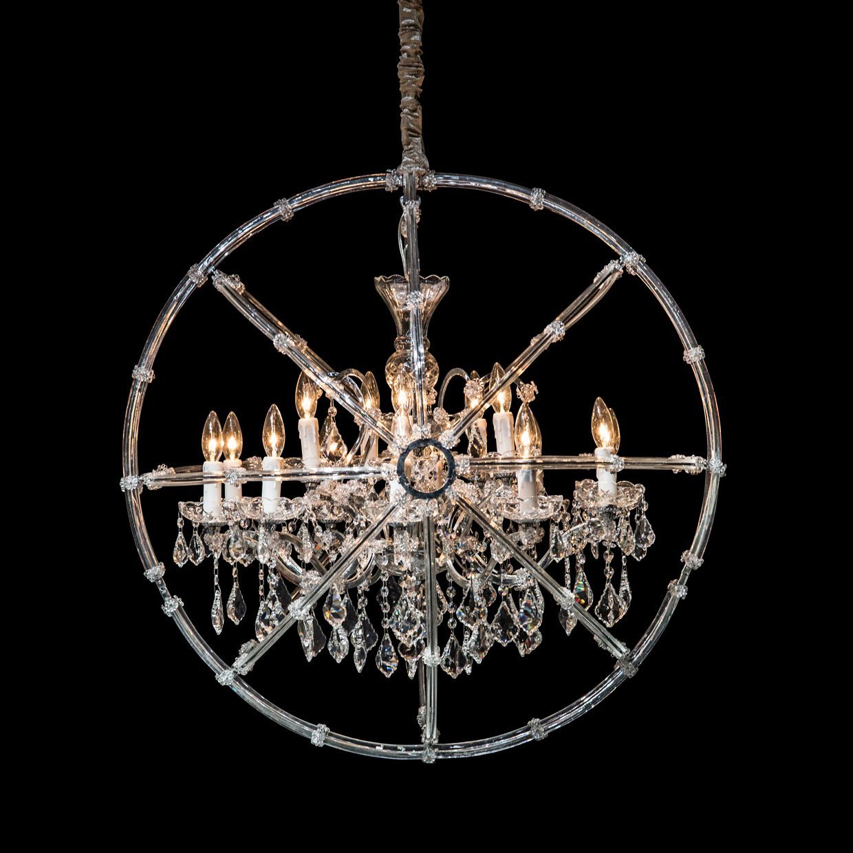 12L Transitional Rococo Crystal Orb Chandelier - Kavker - 