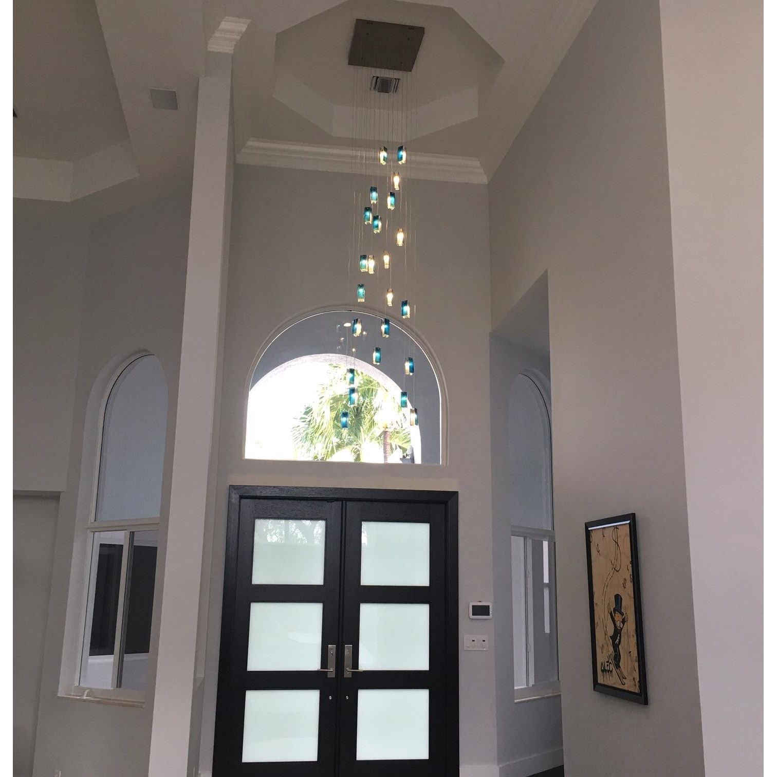 Rain Glass Tile Single Pendant Light - Kavker