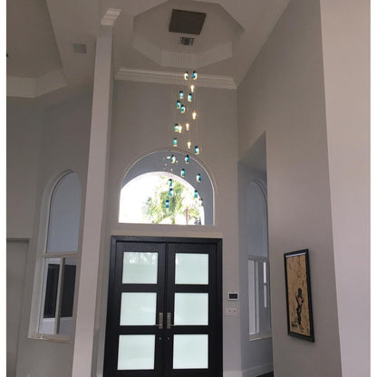 Rain Square Cluster Glass tile Pendant Chandelier - Kavker - 