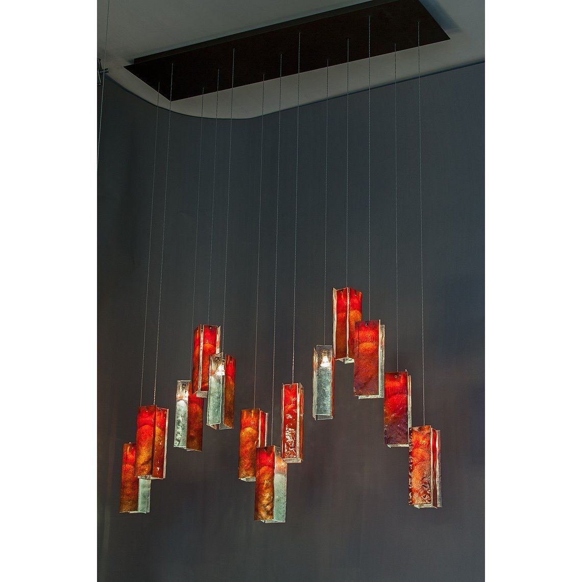 Rain Glass Tile Single Pendant Light - Kavker