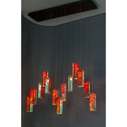 Rain Square Cluster Glass tile Pendant Chandelier - Kavker - 