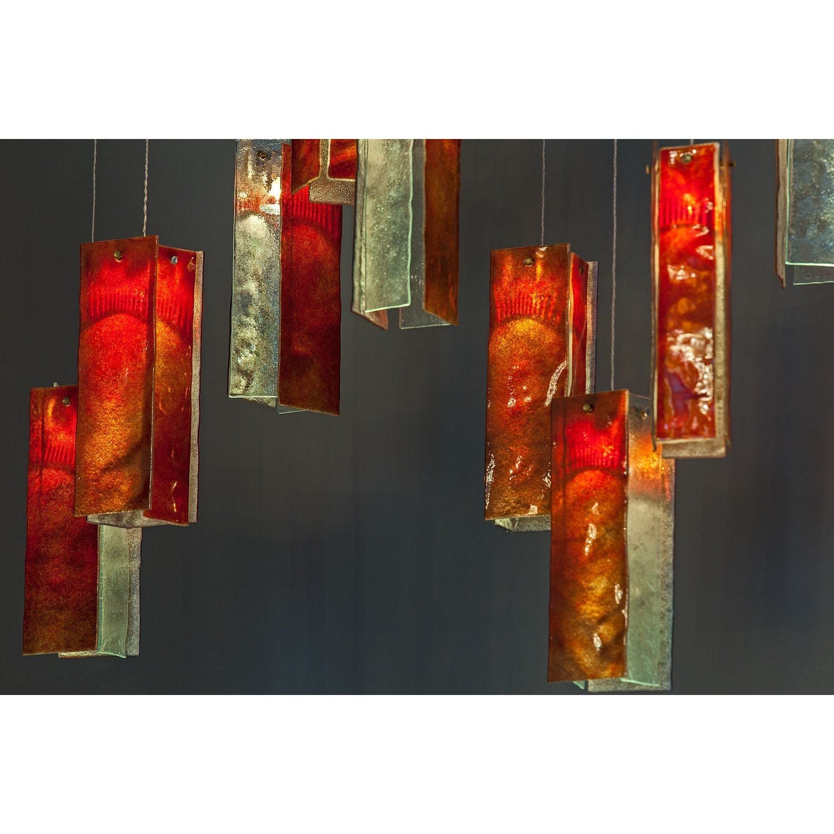 Rain Square Cluster Glass tile Pendant Chandelier - Kavker - 