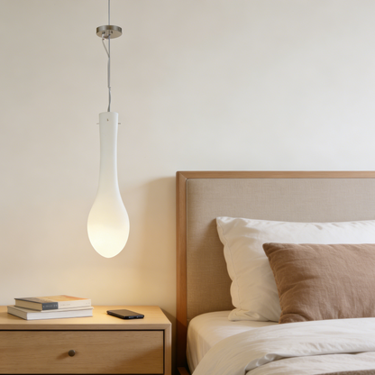 Cream White Frosted LED Teardrop Pendant Light