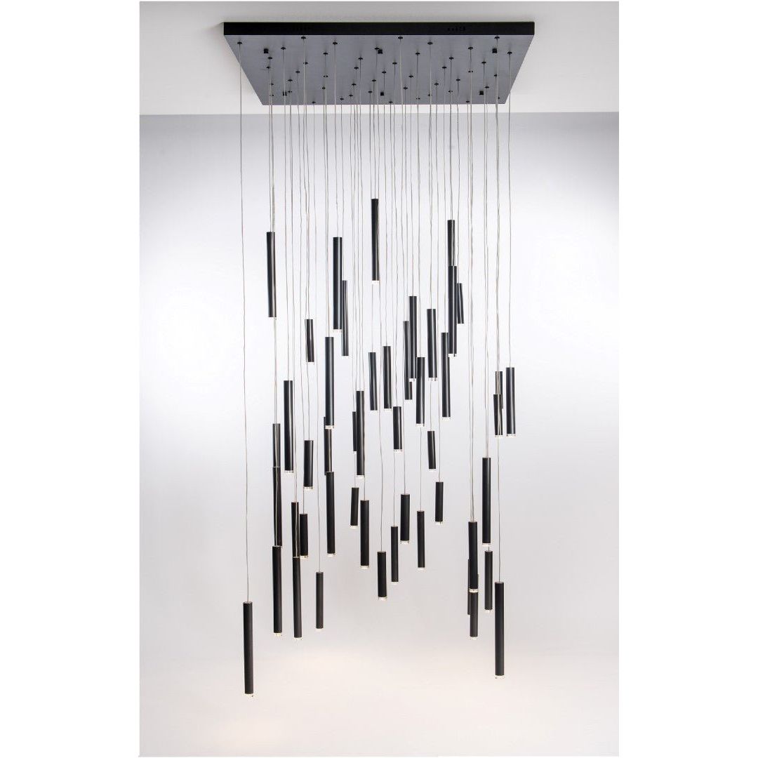Bellini Square Two-Tone Tubular Pendant Light Chandelier - Kavker - 