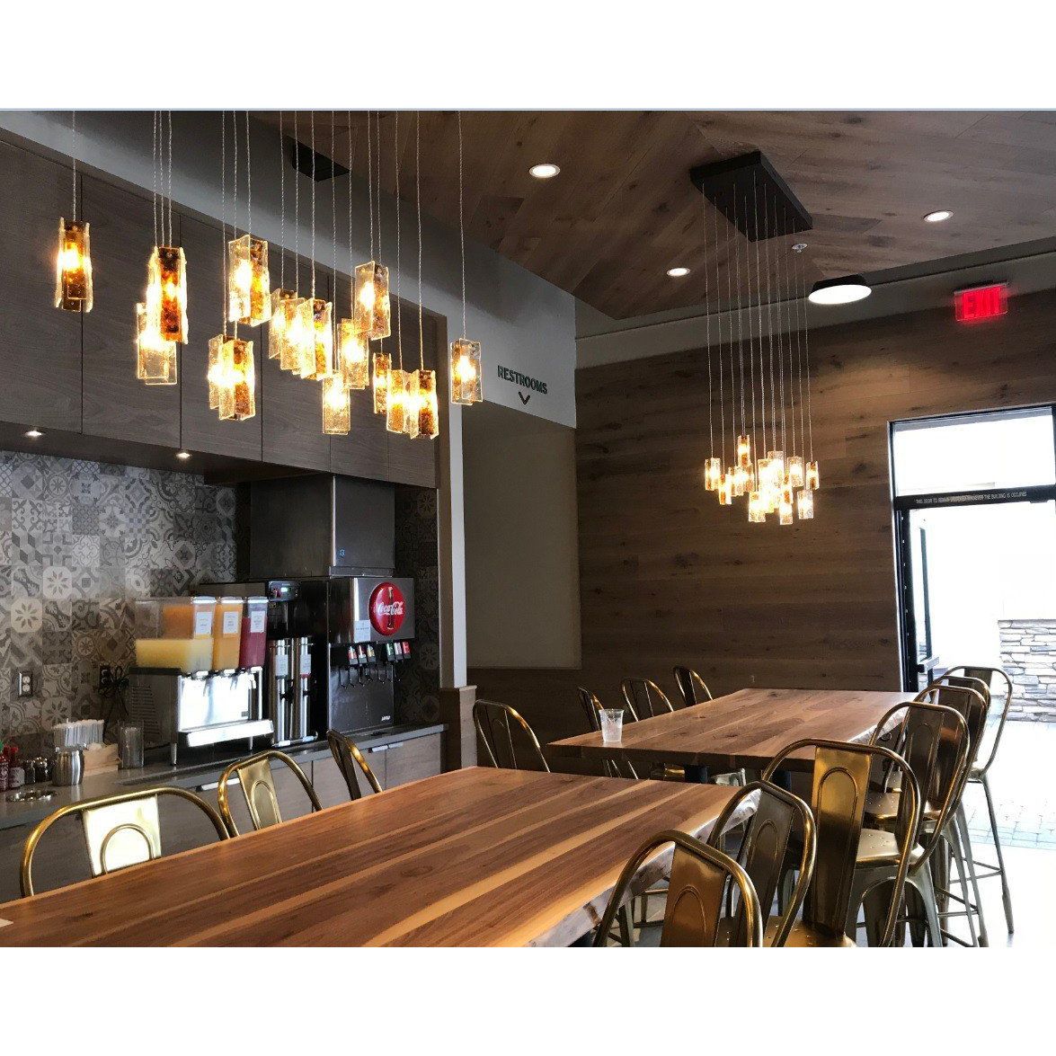 Rain Square Cluster Glass tile Pendant Chandelier - Kavker - 