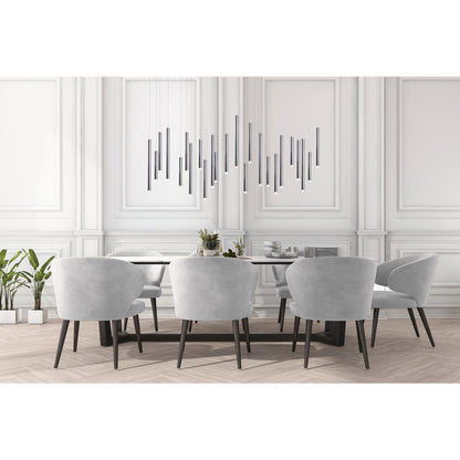 Bellini Rectangular Tri-Tone Tubular Pendant Light Chandelier - Kavker - 